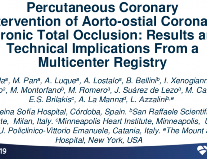 TCT 101: Percutaneous Coronary Intervention of Aorto-ostial Coronary Chronic Total Occlusion: Results and Technical Implications From a Multicenter Registry