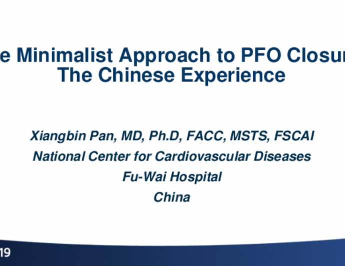 The Minimalist Approach to PFO Closure: The Chinese Experience