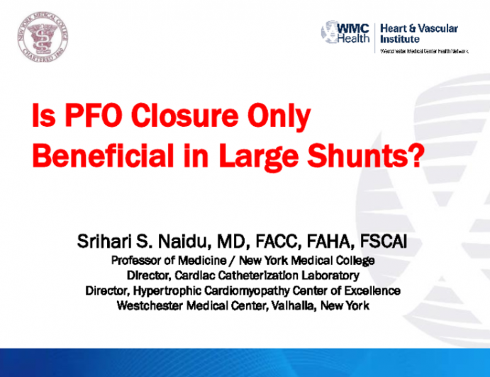 Is PFO Closure Only Beneficial in Large Shunts?