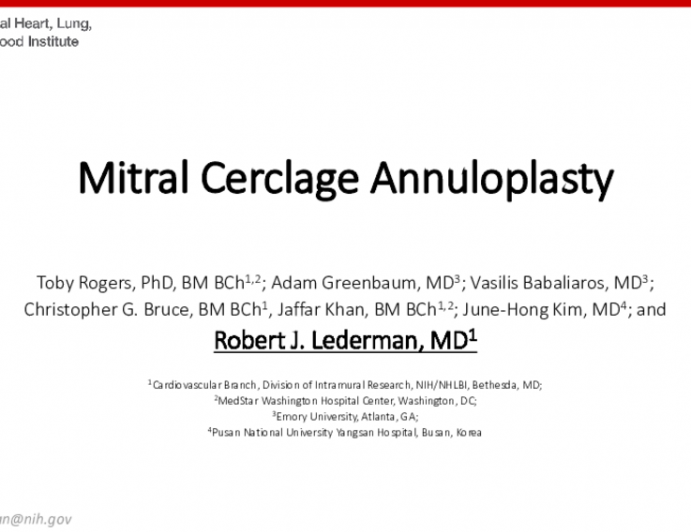 Indirect Annuloplasty: Cerclage — Device Description, Results, and Ongoing Studies