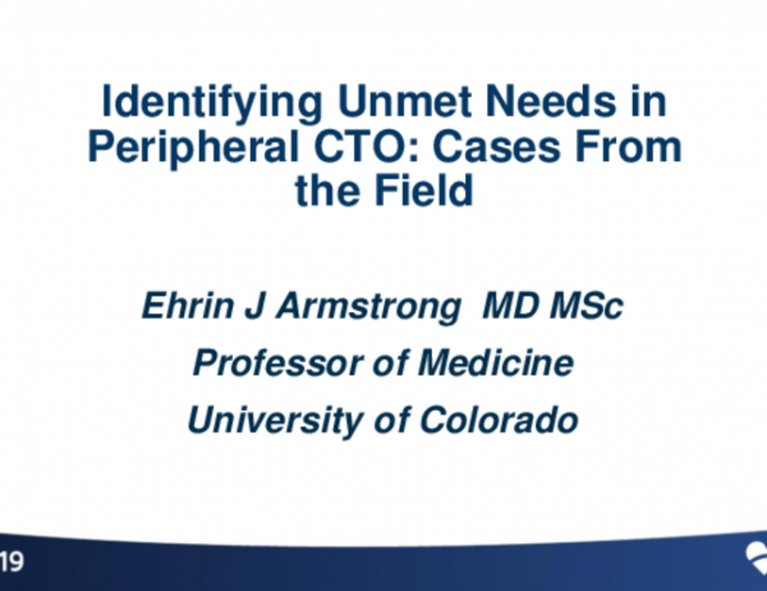 Identifying Unmet Needs in Peripheral CTO: Cases From the Field