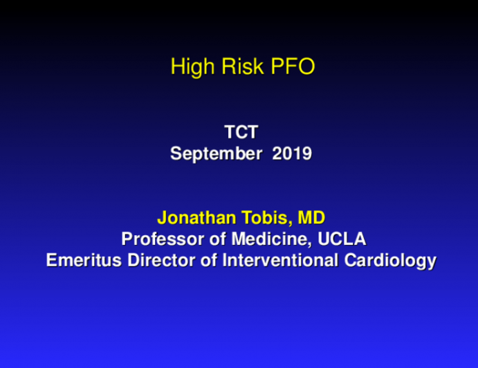 What is a High Risk PFO, and Should it Affect the Decision to Close?