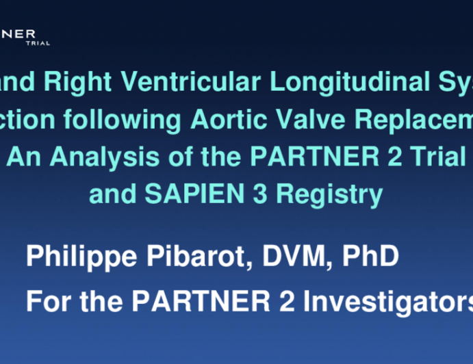 PARTNER 2 Trial and Registry: Impact of Left And Right Ventricular Longitudinal Systolic Strain Following Transcatheter and Surgical Aortic Valve Replacement