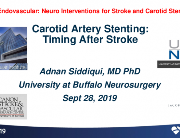 Carotid Artery Stenting: Timing After Stroke