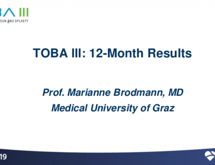 TOBA III: 1-Year Outcomes From a Single-Arm Study of Focal Dissection Repair After Drug-Coated Balloon Angioplasty of Superficial Femoral And Proximal Popliteal Arteries