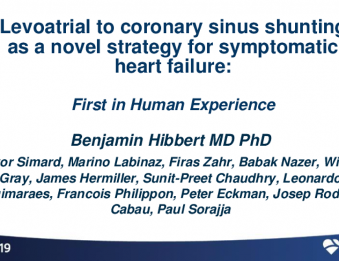 Levoatrial-to-Coronary Sinus Shunting as a Novel Strategy for Symptomatic Heart Failure: First-in-Human Experience