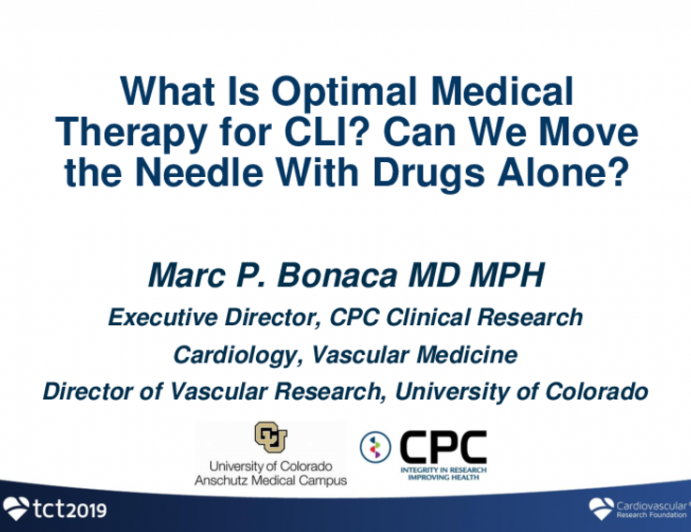 What Is Optimal Medical Therapy for CLI? Can We Move the Needle With Drugs Alone?