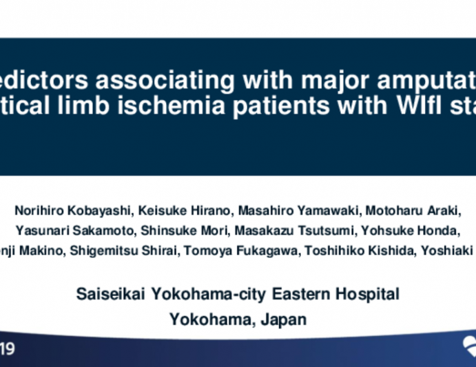 TCT 58: Predictors associating with major amputation in critical limb ischemia patients with WIfI stage 4