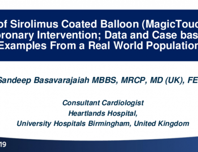 Use of Sirolimus-Coated Balloon (MagicTouch) in Coronary Intervention: Data and Case Examples From a Real-World Population