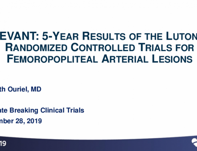 LEVANT: 5-Year Outcomes From Three Randomized Trials of Percutaneous Angioplasty With vs. Without a Drug-Coated Balloon in Patients With Femoropopliteal Arterial Disease