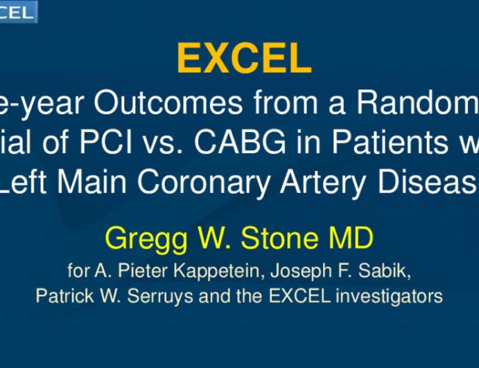 EXCEL: 5-Year Outcomes From a Randomized Trial of PCI vs. CABG in Patients With Left Main Coronary Artery Disease