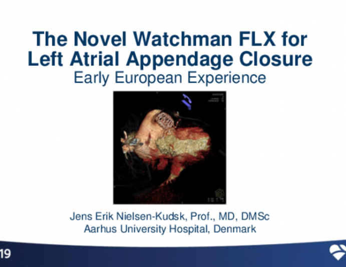 TCT 115: The novel Watchman FLX for left atrial appendage closure. Early European experience.