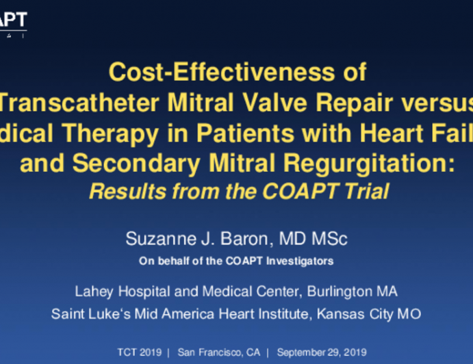 COAPT: Cost-Effectiveness Analysis From a Randomized Trial of the MitraClip in Patients With Heart Failure and Severe Secondary Mitral Regurgitation