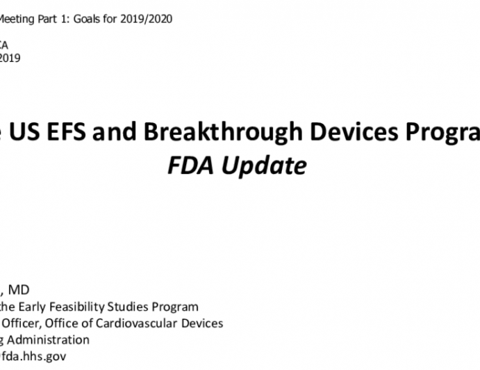 The US EFS and Breakthrough Devices Programs: An FDA Update