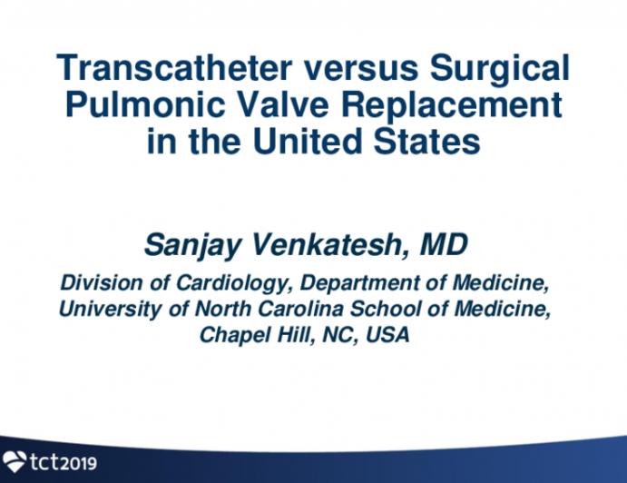 TCT 40: Transcatheter versus Surgical Pulmonic Valve Replacement in the United States