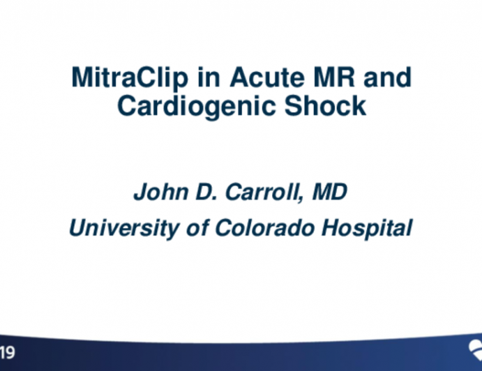 MitraClip in Acute MR and Cardiogenic Shock