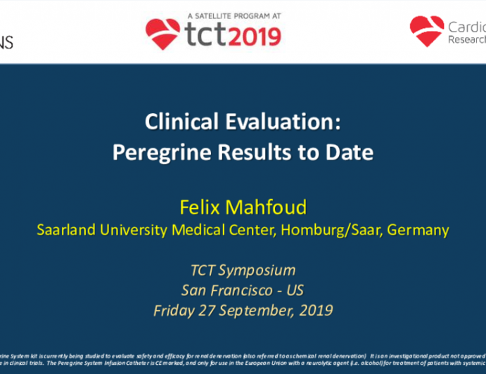 Clinical Evaluation: Peregrine Results to Date