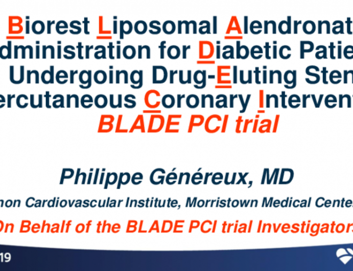 BLADE-PCI: A Randomized Trial of Liposomal Alendronate in Patients With Diabetes Undergoing PCI
