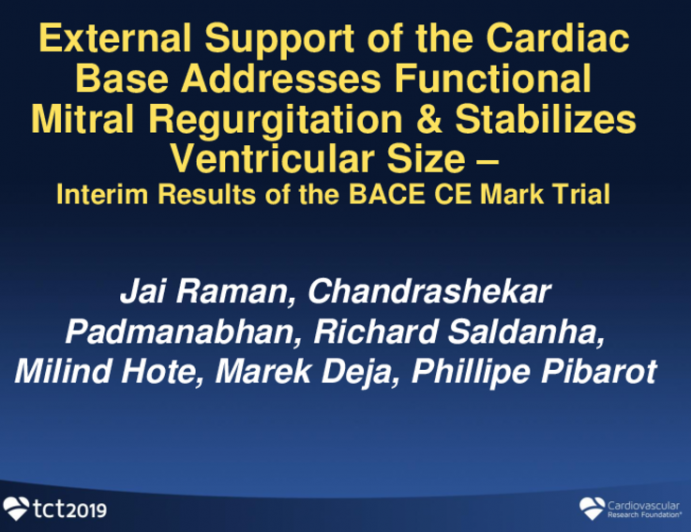 External Support of the Cardiac Base Addresses Functional Mitral Regurgitation: Results of the BACE CE Mark Trial