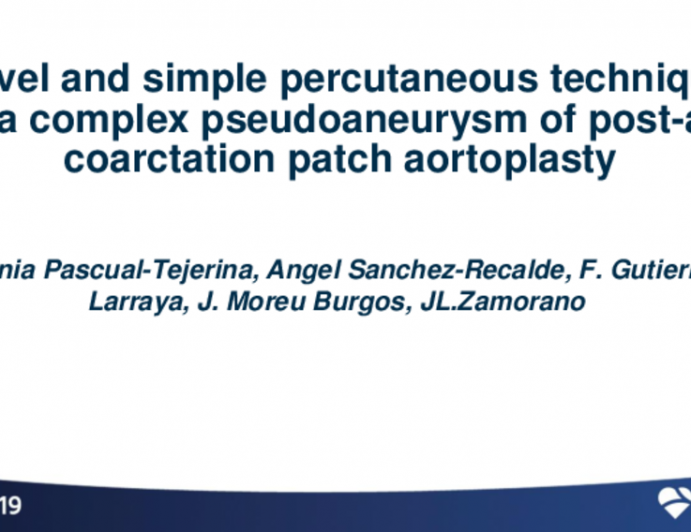 First Place Winner Case: A Novel and Simple Percutaneous Technique to Treat a Complex Pseudoaneurysm of Postaortic Coarctation Patch Aortoplasty