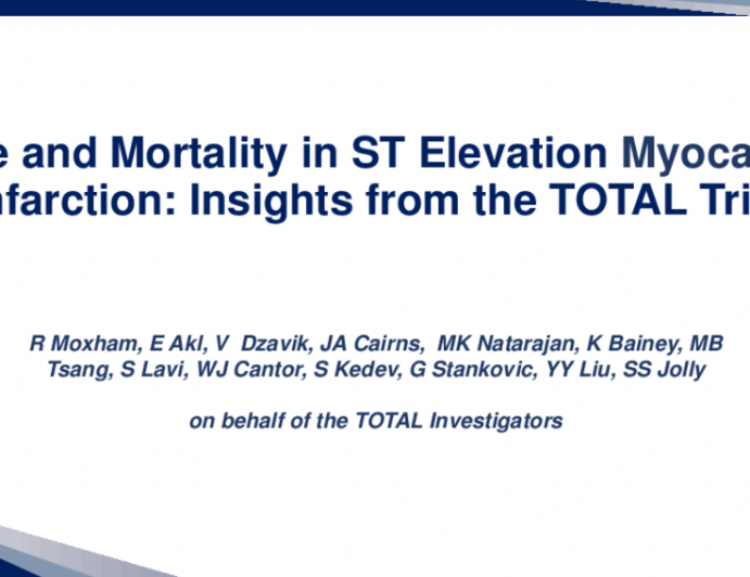 TCT 10: Time and Mortality in ST Elevation Myocardial Infarction: Insights From the TOTAL Trial
