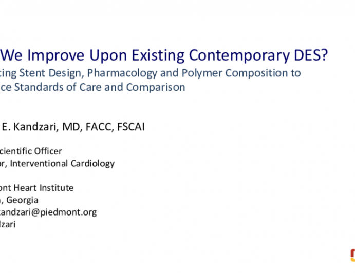 Opening Debate: Which Metallic DES Should Be on My Cath Lab Shelf? - Choose Carefully: The Best New Generation DES are Associated With Meaningful Improvements In Performance and Outcomes!
