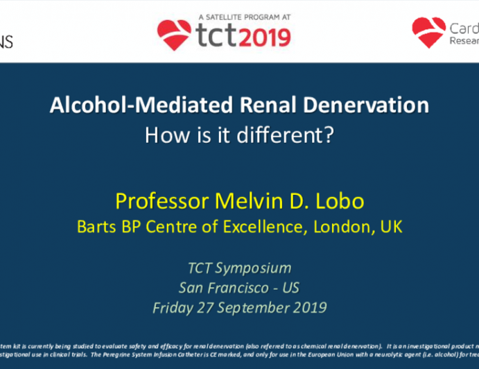 Alcohol-Mediated Renal Denervation: How is it Different?