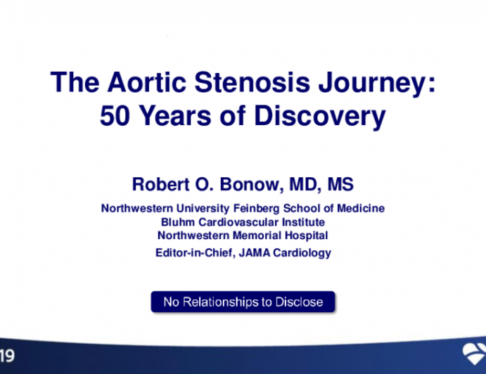 Keynote Speaker: The Aortic Stenosis (AS) Journey