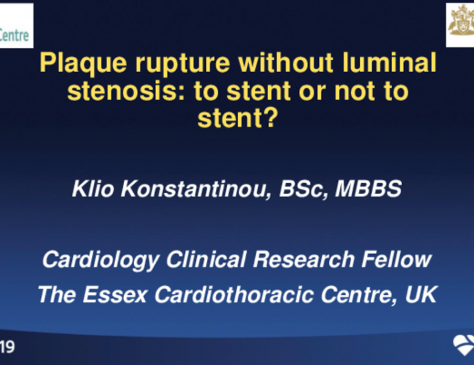 Plaque Rupture Without Luminal Stenosis: To Stent or Not to Stent?