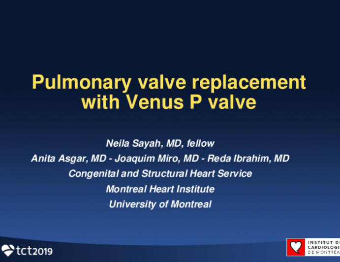 Case 4 (D): Pulmonary Valve Replacement With Venus P Valve