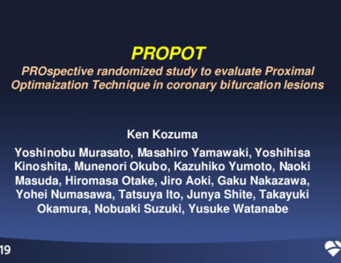 PROPOT: A Randomized Trial of the Proximal Optimization Technique in Coronary Bifurcation Lesions