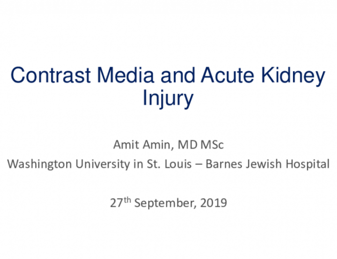 Contrast Media and Acute Kidney Injury