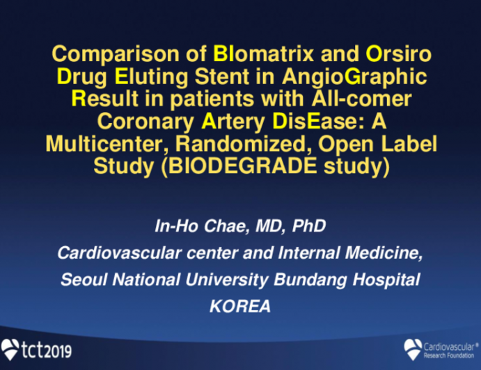 BIODEGRADE: A Large-Scale Randomized Trial of a Thin-Strut Bioabsorbable Polymer-Based DES vs. a Thick-Strut Bioabsorbable Polymer-Based DES in an All-Comers Population With Coronary Artery Disease