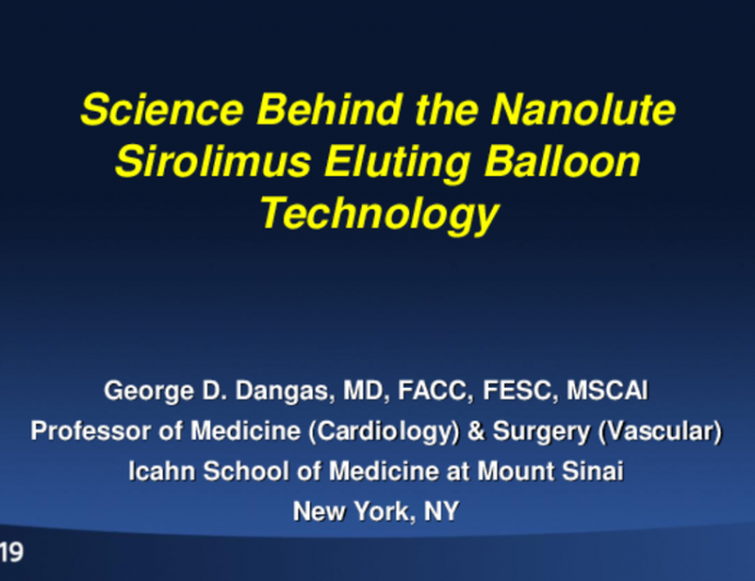 Science Behind Nanolute Technology of Sirolimus-Coated Balloon