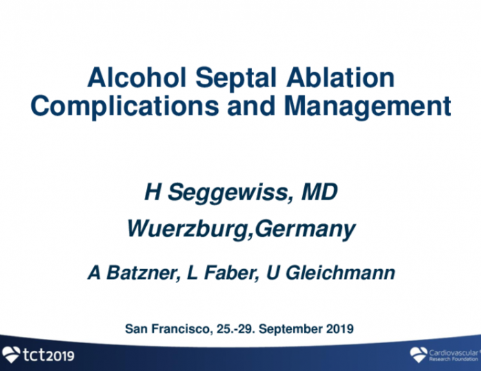 Alcohol Septal Ablation Complications and Management