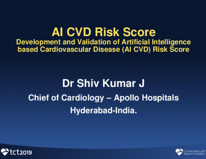 Fascinating Lecture: Use of Artificial
intelligence to Develop Cardiac Risk Score
for Predicting CAD in the Next 7 Years