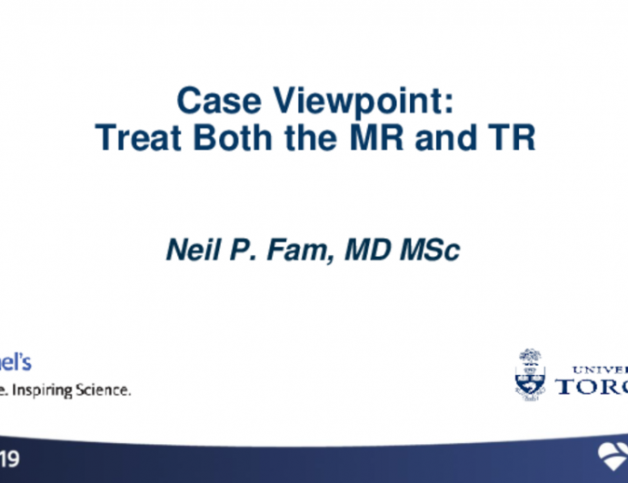 Case Viewpoint: Treat Both the MR and TR