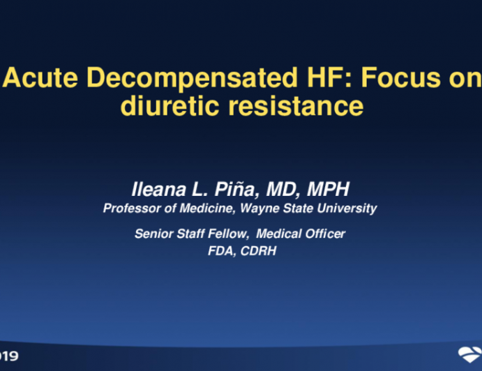 Pathophysiology of ADHF: Focus on “Diuretic Resistance”