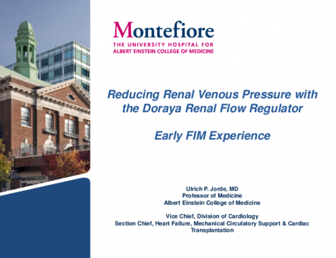 Reducing Renal Venous Pressure: Revamp/Doraya Infra-Renal Vein Flow Regulator