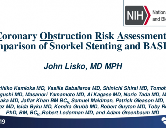 TCT 17: Coronary Obstruction Risk Assessment: A Comparison of Snorkel Stenting and BASILICA