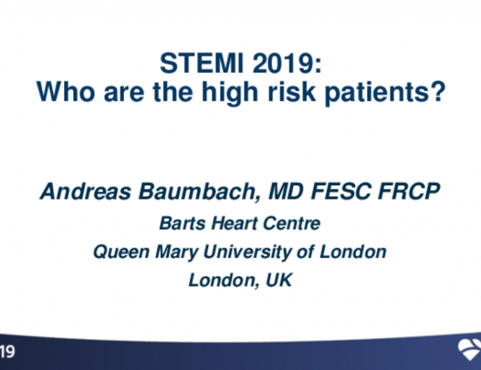 STEMI 2019: Who Are the High-Risk Patients?