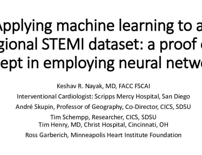 Applying Machine Learning to a Regional
STEMI Dataset: Employing Neural Networks
to Unravel New Patterns to Explain
Etiopathology of Stroke After Aspiration
Thrombectomy