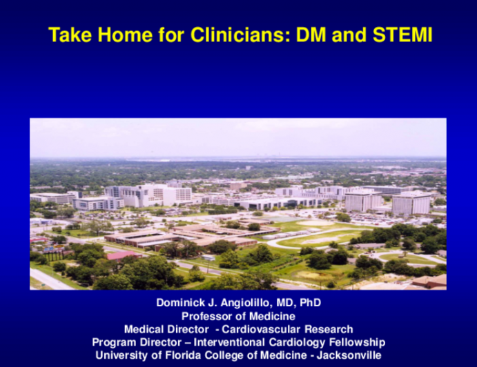 Take Home for Clinicians: DM and STEMI