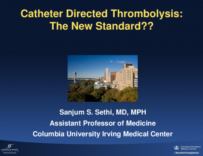 Catheter Directed Thrombolysis for Submassive Acute PE: The New Standard