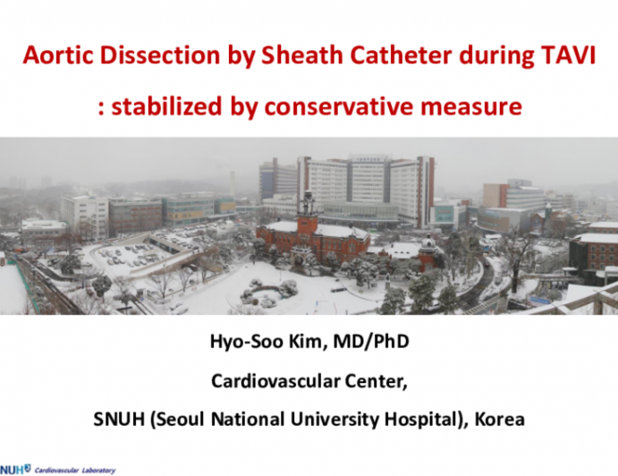 Republic of Korea Presents: Thoracic Aorta Dissection by Sheath Catheter of SAPIEN 3 During TAVI Stabilized by Conservative Measure