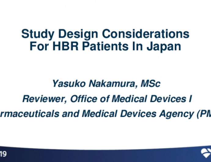 Study Design Considerations for HBR Patients in Japan