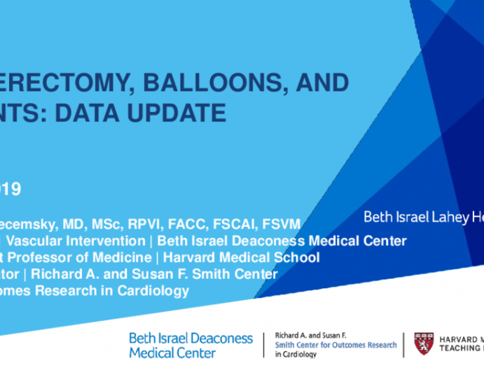 Atherectomy, Balloons, and Stents: Data Update