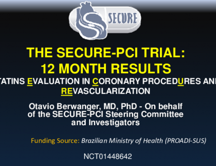 SECURE-PCI: 1-Year Outcomes From a Randomized Trial of a Loading Dose of Atorvastatin in Patients With ACS and Planned PCI