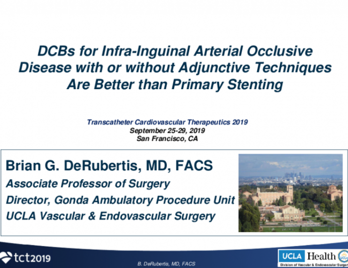 DCBs for Infrainguinal Arterial Occlusive Disease With or Without Adjunctive Techniques Are Better Than Primary Stenting