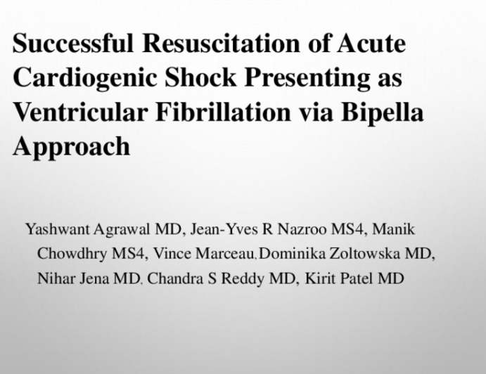 Successful Resuscitation of Acute Cardiogenic Shock Presenting as Ventricular Fibrillation via Bipella Approach